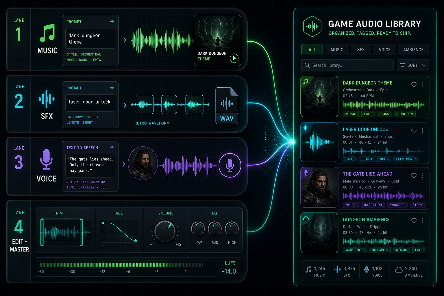 ⚡ Sound Studio — AI Music, SFX, Voice & Audio Editor | Sorceress
