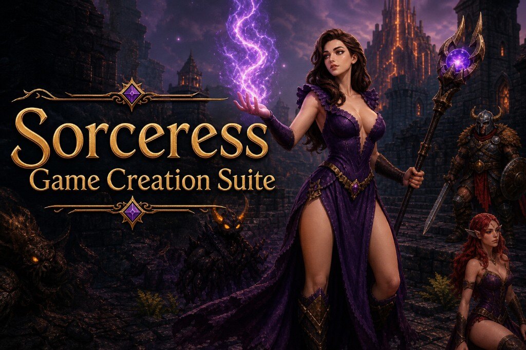 Animation Software Codeing Sorceress — AI Game Creation Suite | Sprites, 3D, Voxel, Code